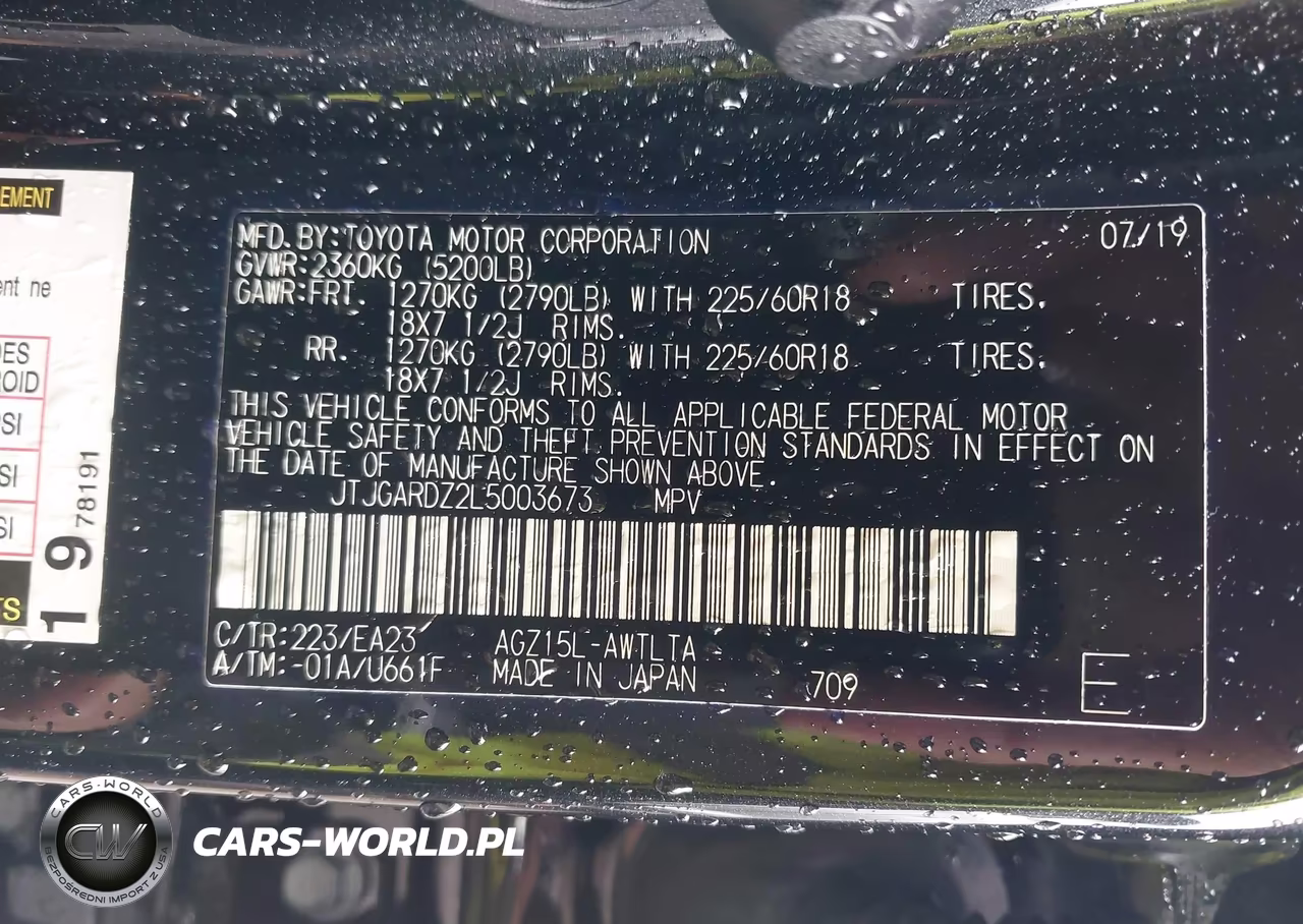 2020 Lexus Nx 300 VIN:JTJGARDZ2L5003673 - 9
