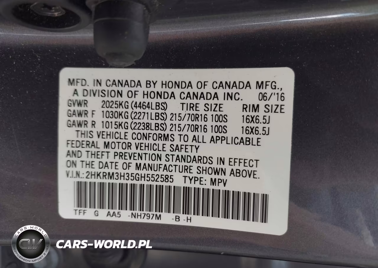 2016 Honda Cr-V Lx VIN:2HKRM3H35GH552585 - 9