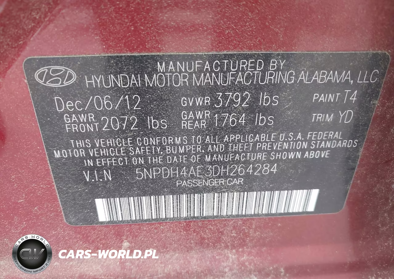 2013 Hyundai Elantra Gls VIN:5NPDH4AE3DH264284 - 9