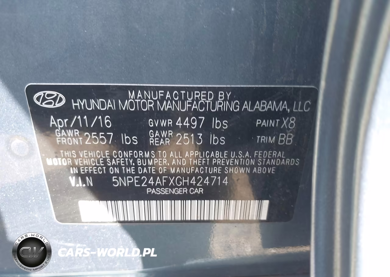 2016 Hyundai Sonata Se VIN:5NPE24AFXGH424714 - 9