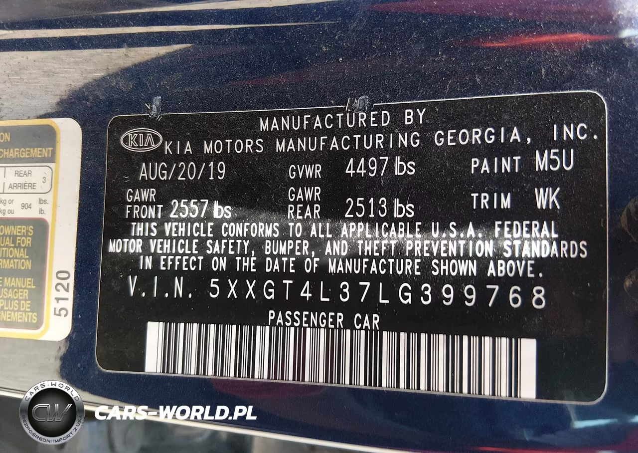 2020 Kia Optima Lx VIN:5XXGT4L37LG399768 - 9