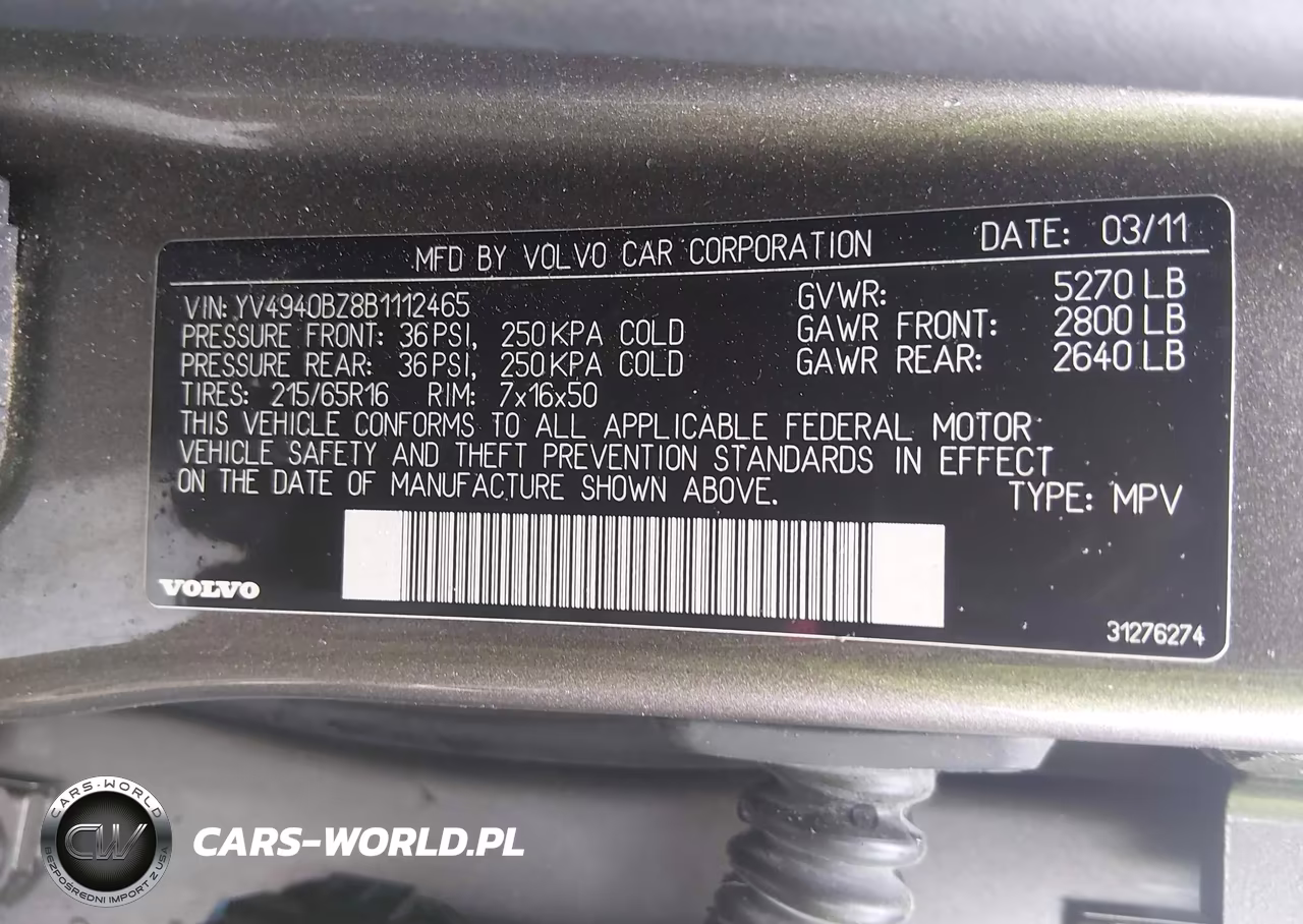 2011 Volvo Xc70 3.2L VIN:YV4940BZ8B1112465 - 9