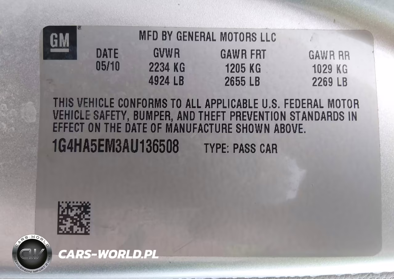 2010 Buick Lucerne Cx VIN:1G4HA5EM3AU136508 - 9