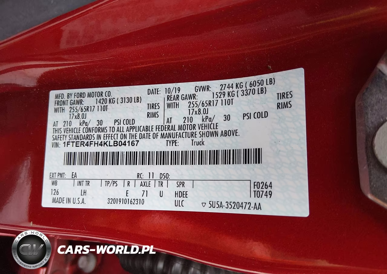 2019 Ford Ranger Xlt VIN:1FTER4FH4KLB04167 - 9