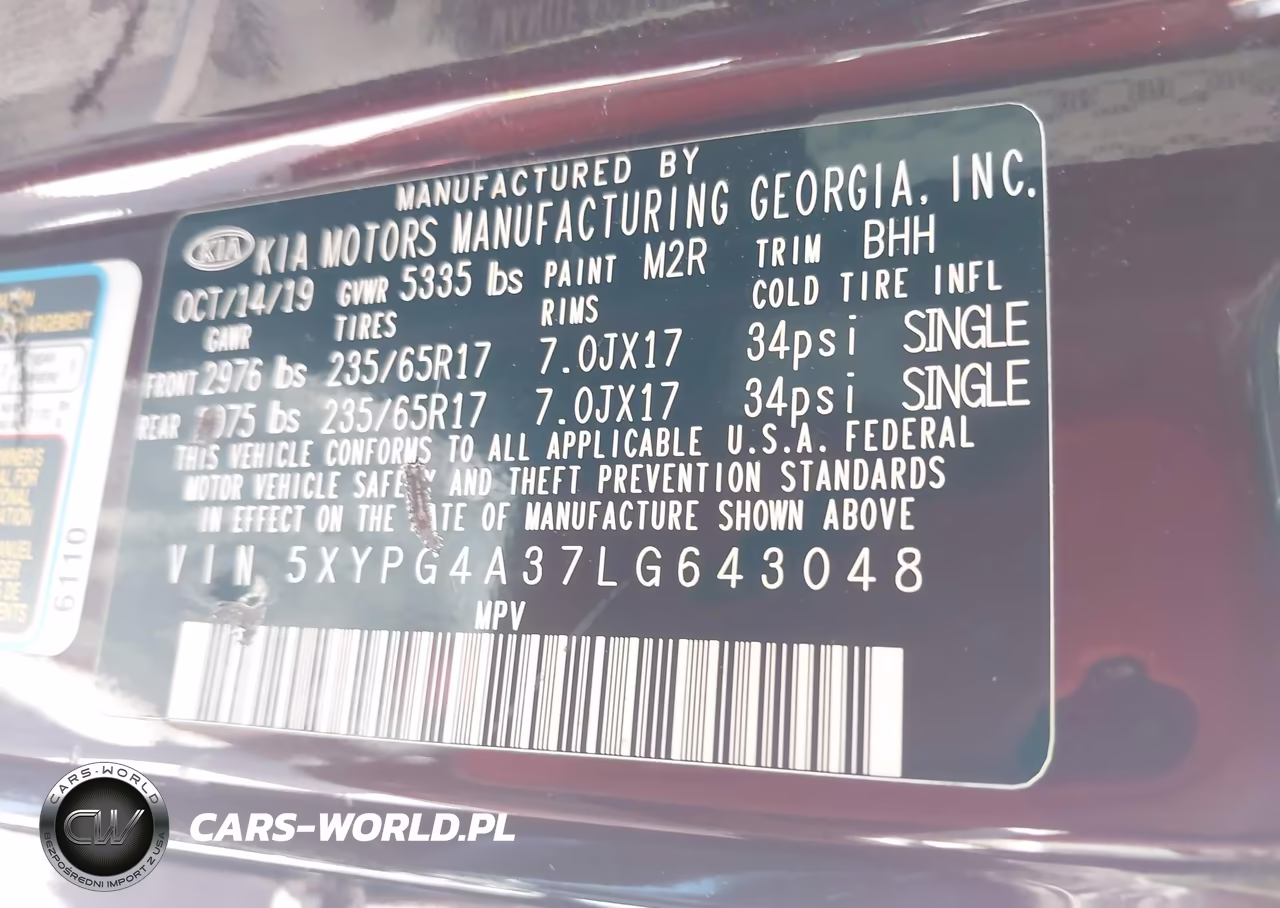 2020 Kia Sorento 2.4L Lx VIN:5XYPG4A37LG643048 - 9