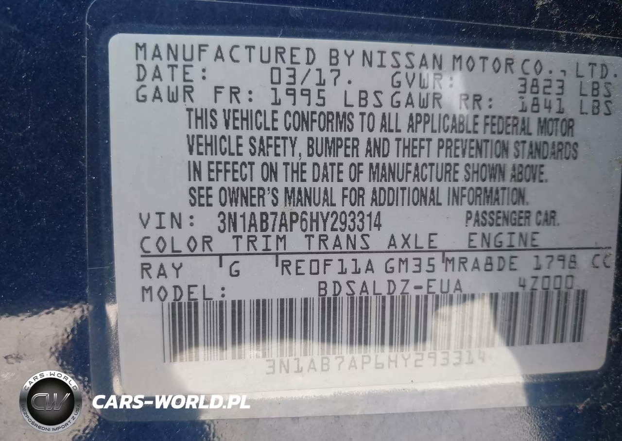2017 Nissan Sentra Sv VIN:3N1AB7AP6HY293314 - 9