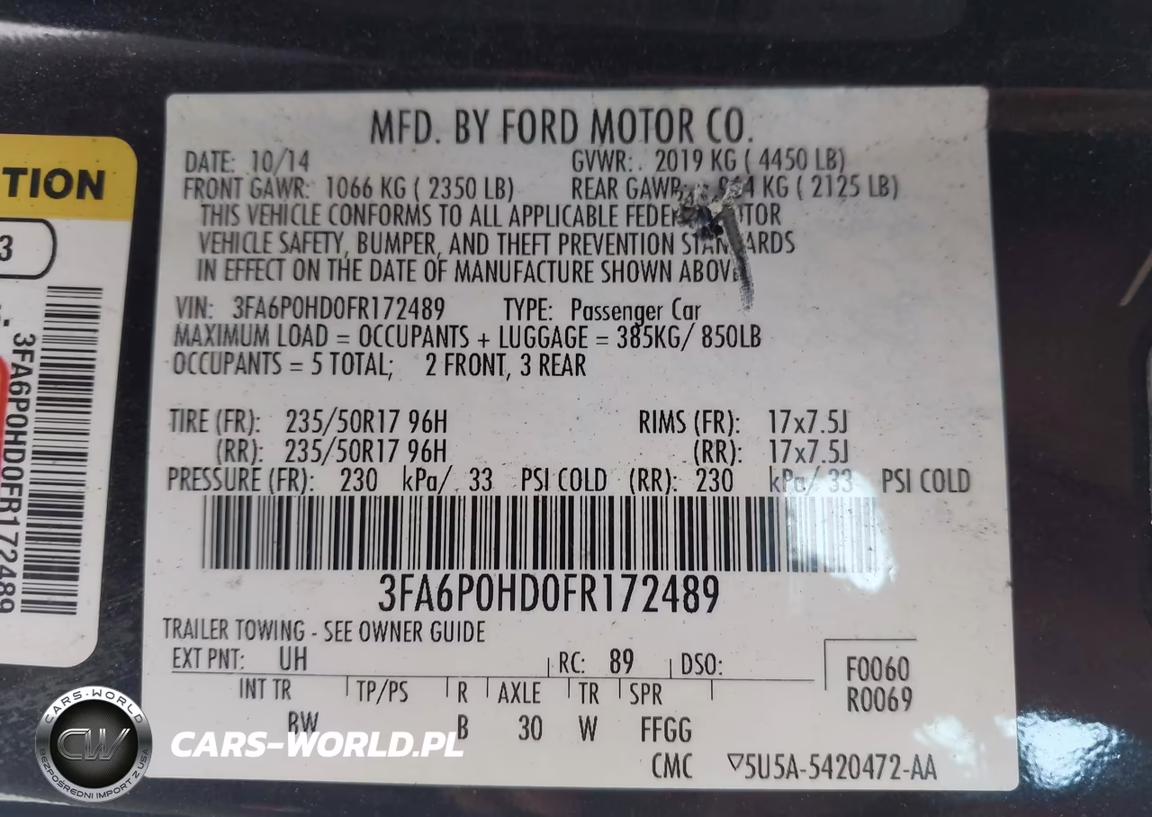 2015 Ford Fusion Se VIN:3FA6P0HD0FR172489 - 9
