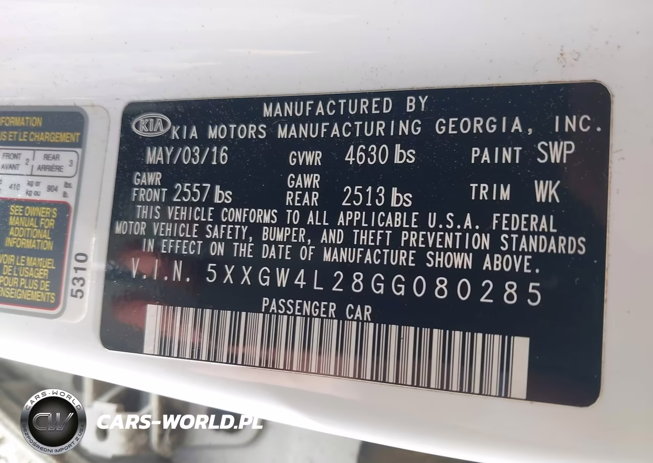 2016 Kia Optima Sx Turbo VIN:5XXGW4L28GG080285 - 9