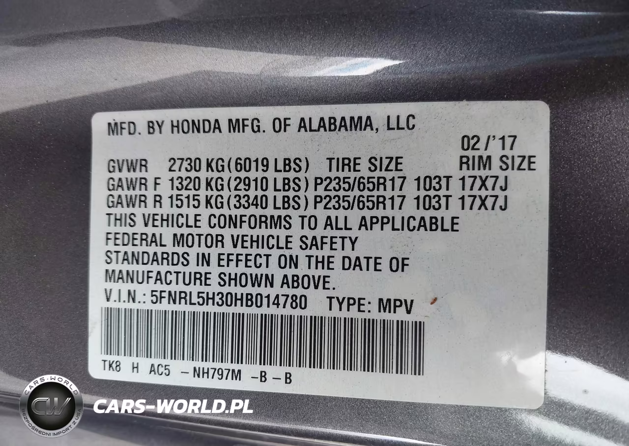 2017 Honda Odyssey Se VIN:5FNRL5H30HB014780 - 9