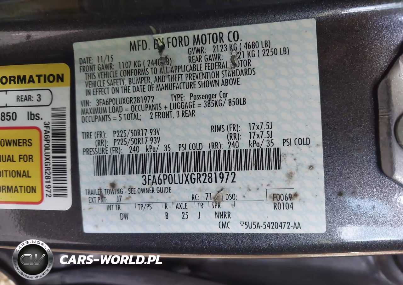 2016 Ford Fusion Hybrid Se VIN:3FA6P0LUXGR281972 - 9