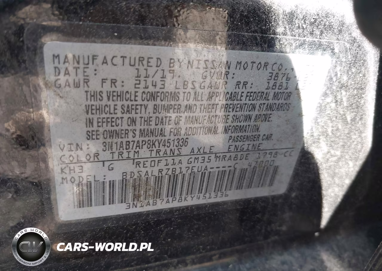 2019 Nissan Sentra Sr VIN:3N1AB7AP8KY451336 - 9