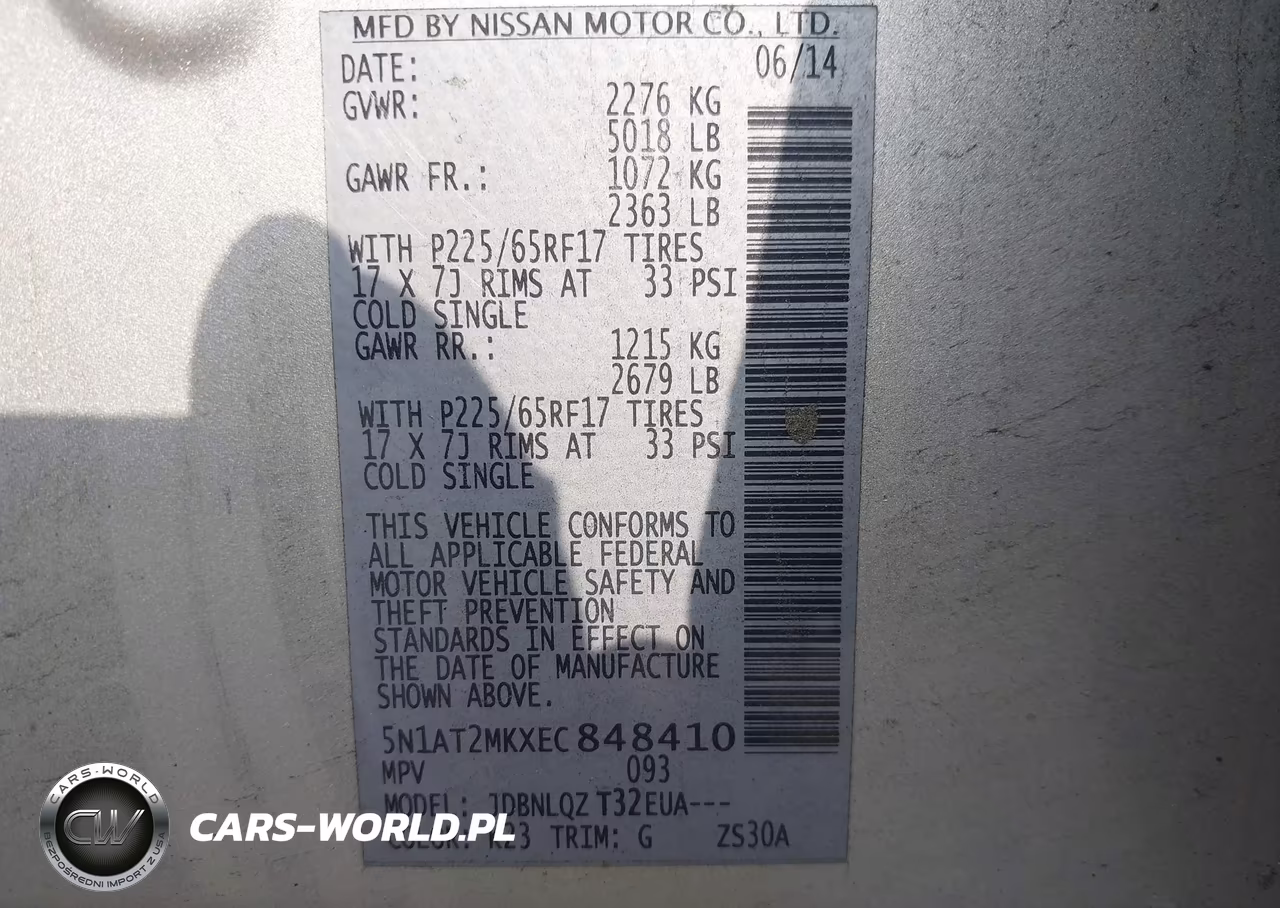 2014 Nissan Rogue Sv VIN:5N1AT2MKXEC848410 - 9
