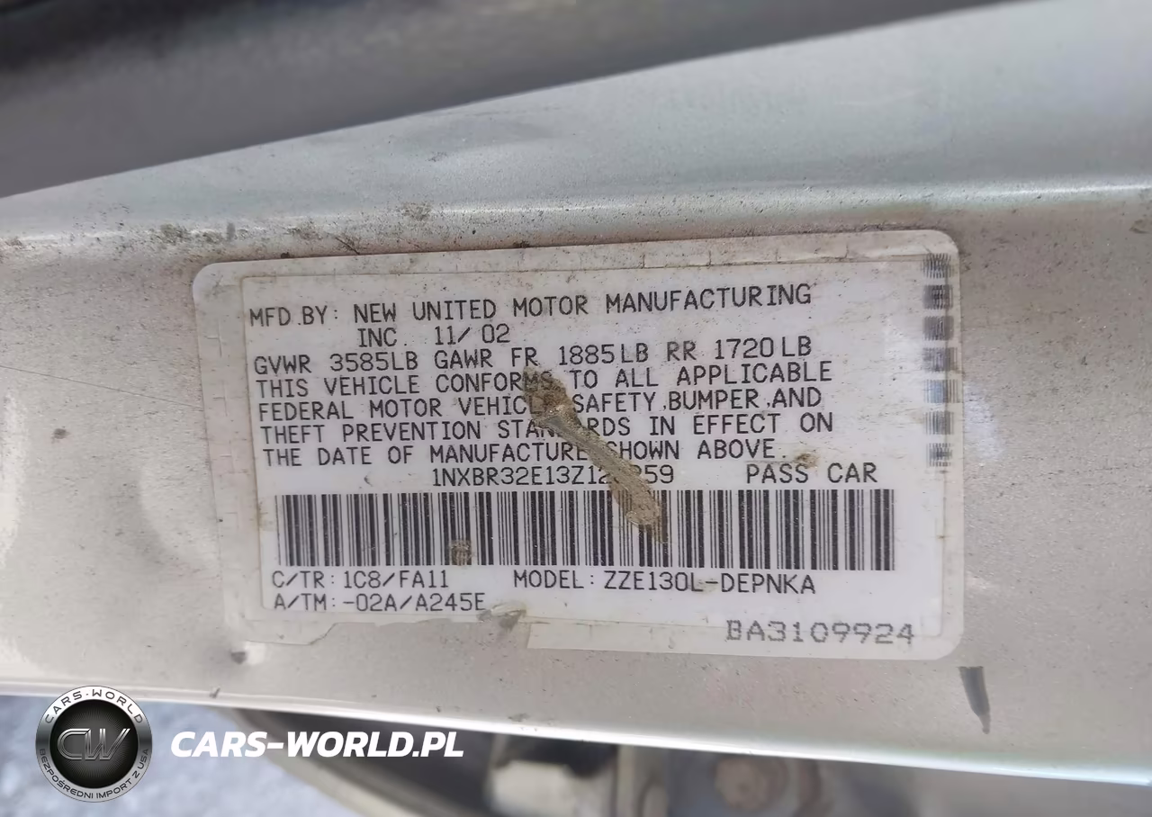 2003 Toyota Corolla Le VIN:1NXBR32E13Z120259 - 9