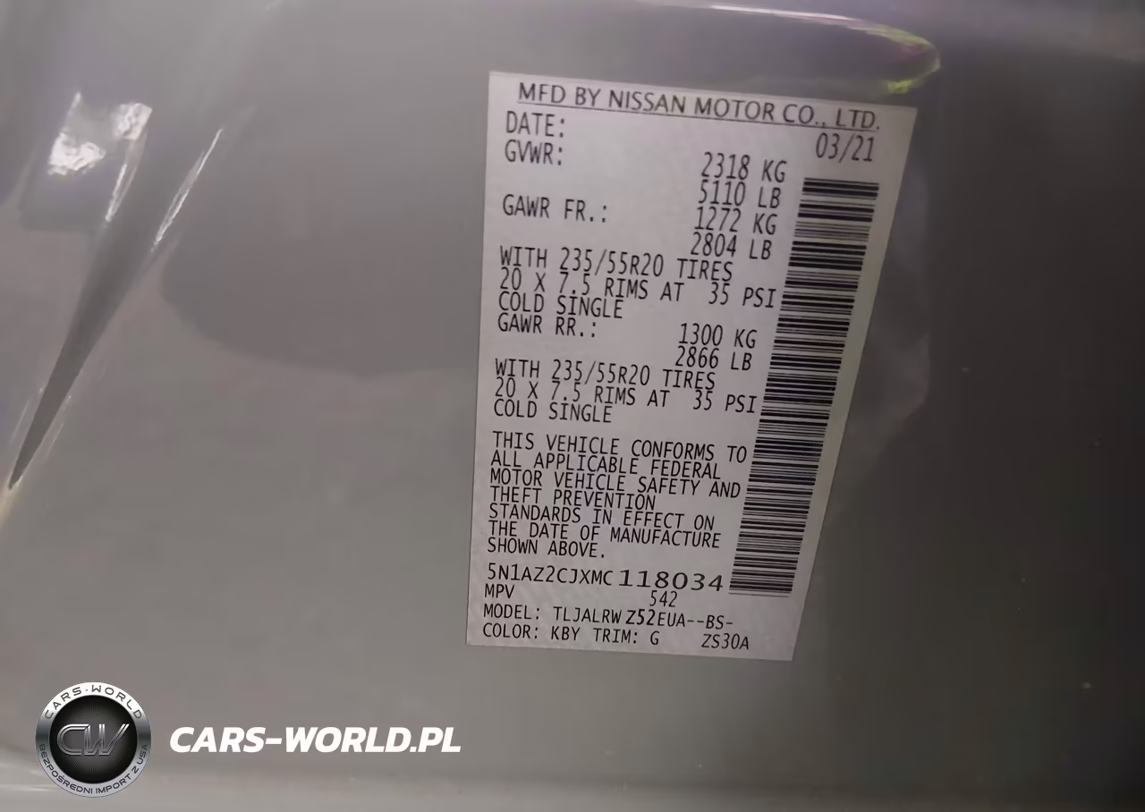 2021 Nissan Murano Sl Fwd VIN:5N1AZ2CJXMC118034 - 9