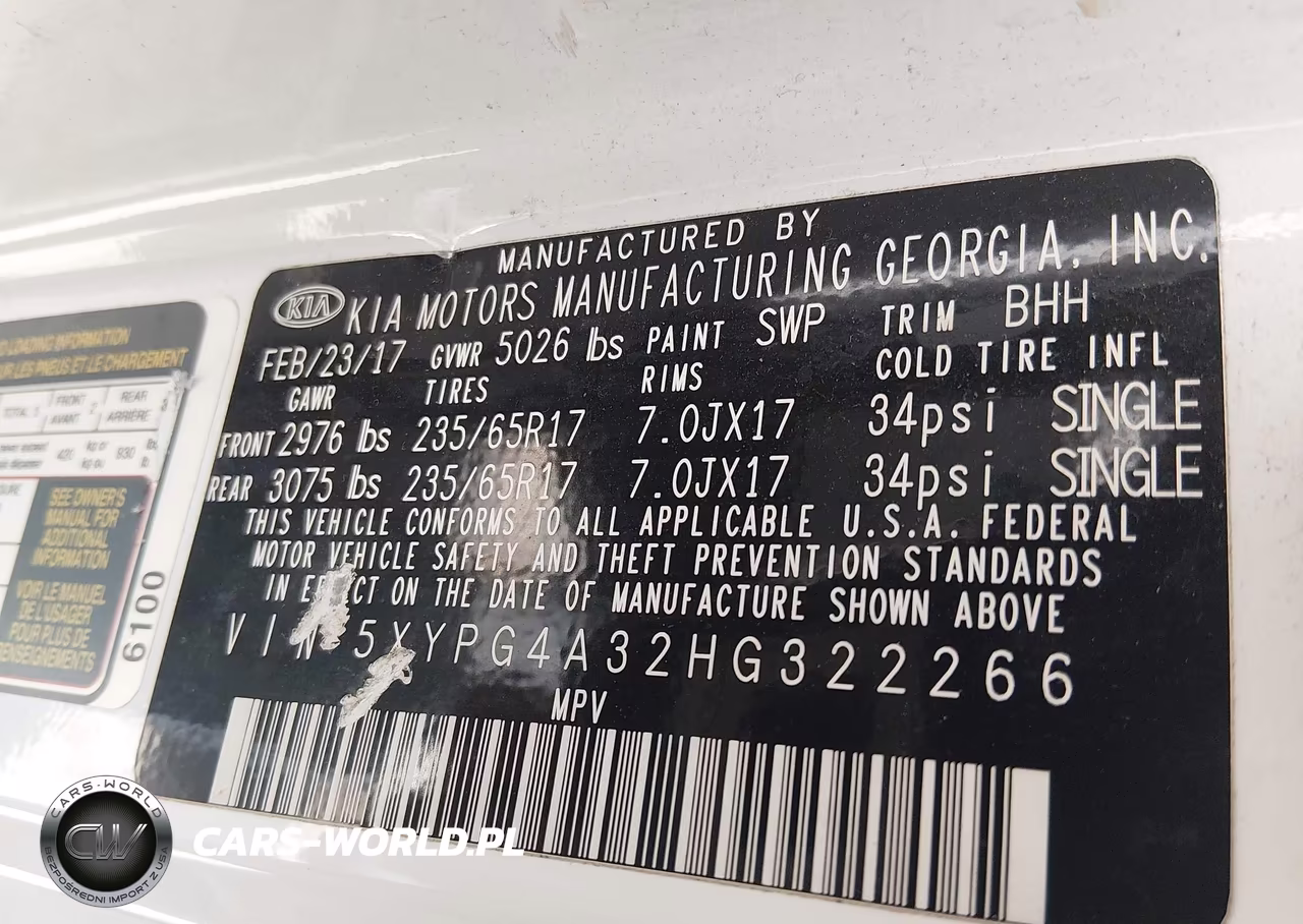2017 Kia Sorento 2.4L Lx VIN:5XYPG4A32HG322266 - 9