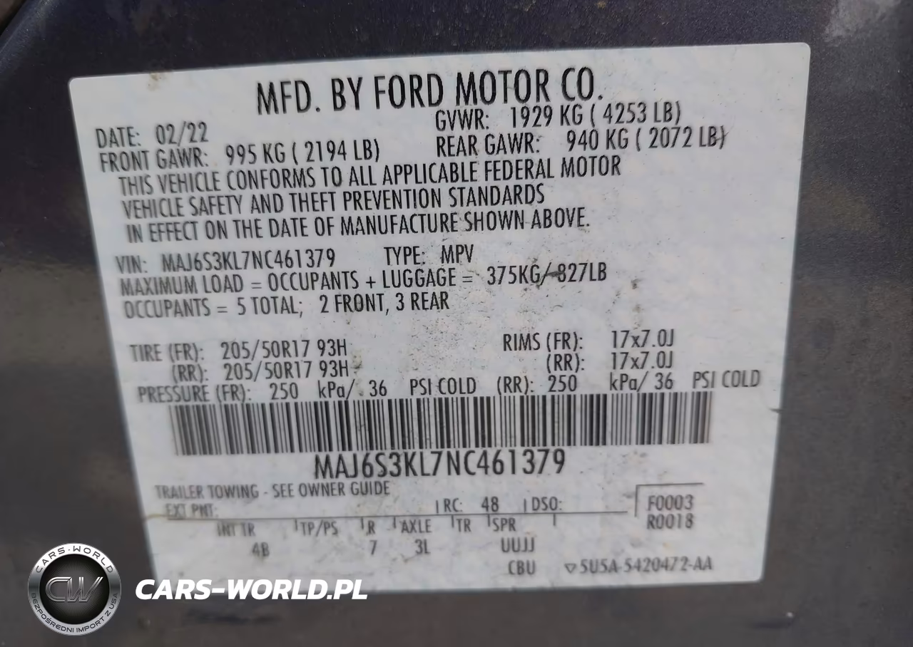 2022 Ford Ecosport Titanium VIN:MAJ6S3KL7NC461379 - 9