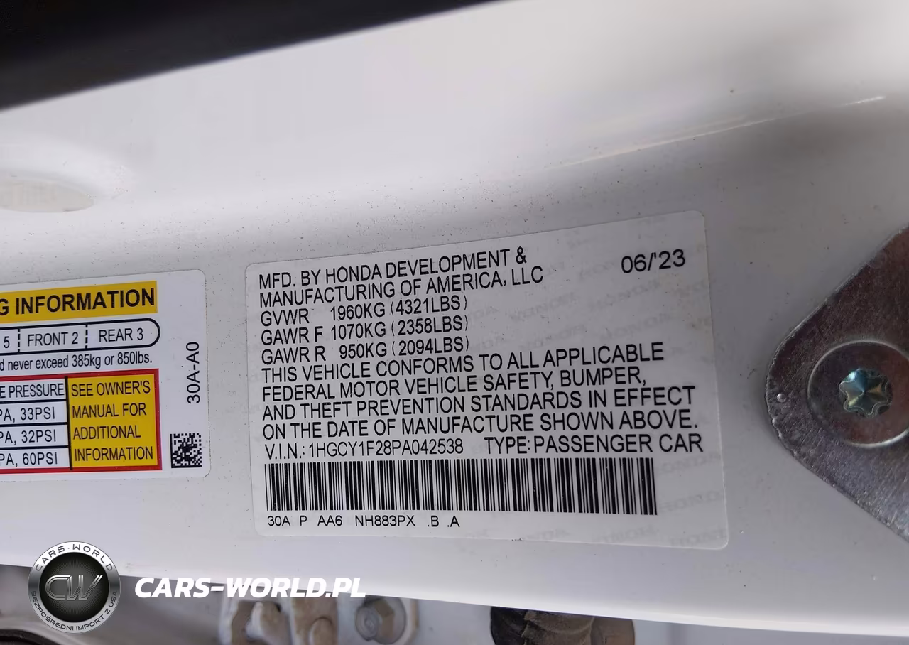 2023 Honda Accord Lx VIN:1HGCY1F28PA042538 - 9