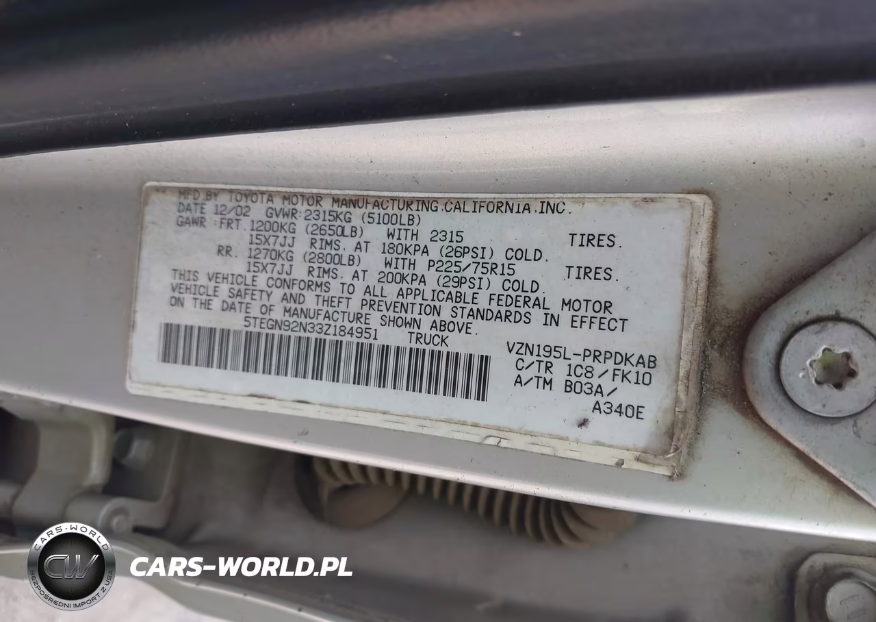 2003 Toyota Tacoma Prerunner V6 VIN:5TEGN92N33Z184951 - 9