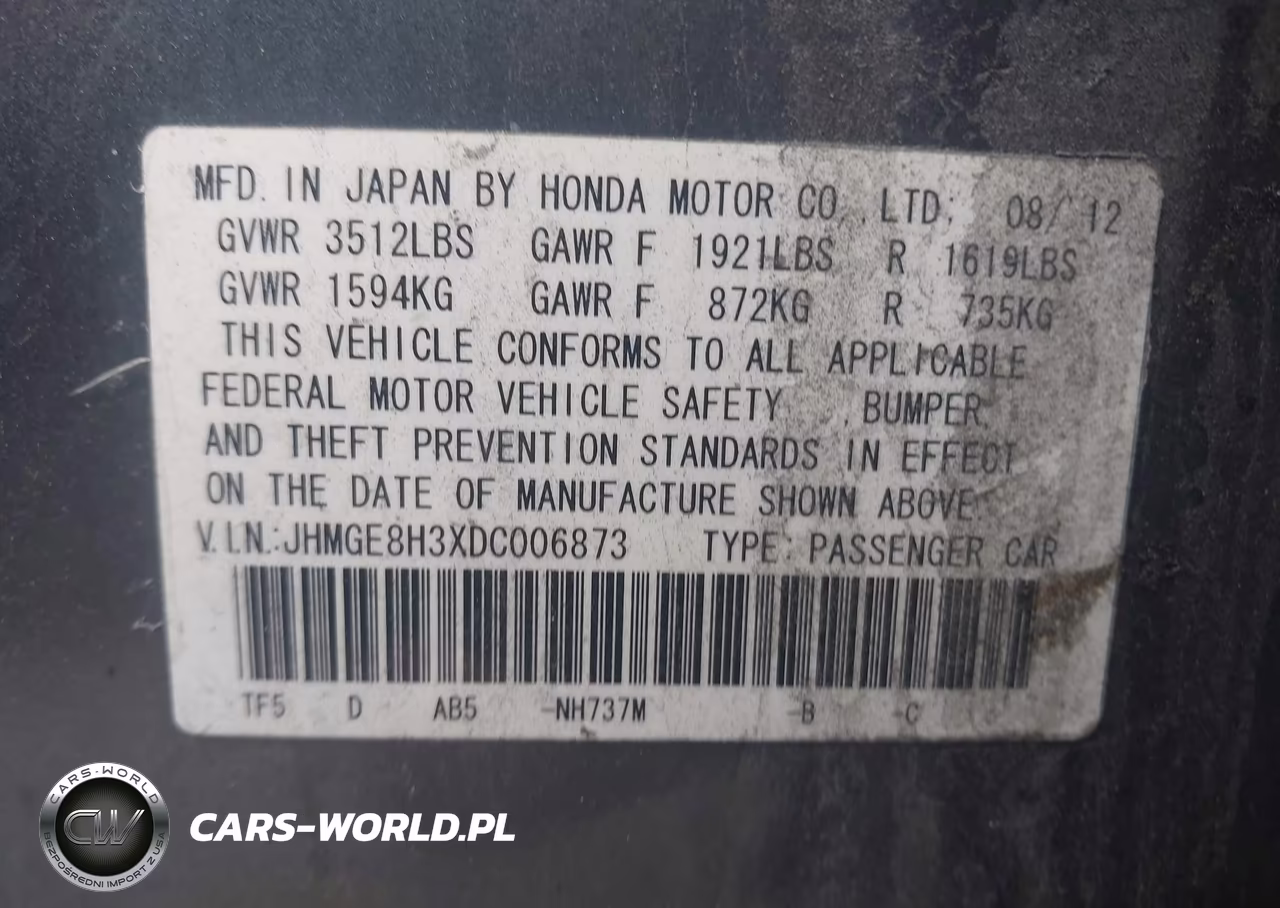 2013 Honda Fit VIN:JHMGE8H3XDC006873 - 9