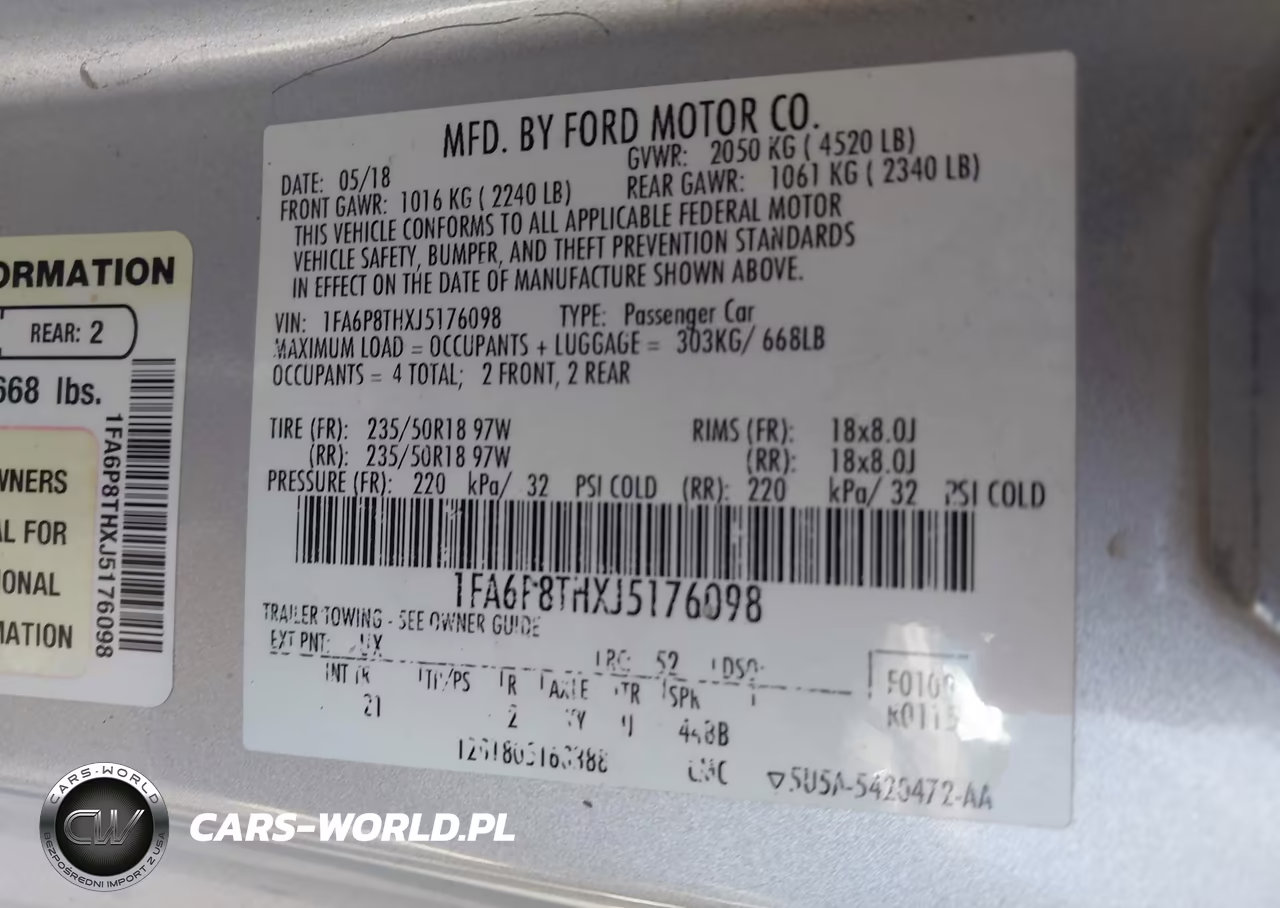 2018 Ford Mustang Ecoboost VIN:1FA6P8THXJ5176098 - 9