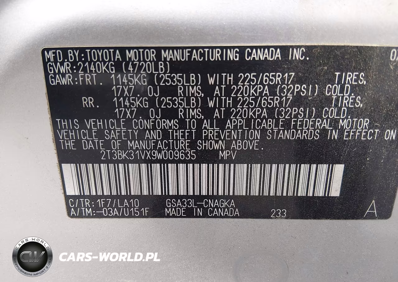 2009 Toyota Rav4 Limited V6 VIN:2T3BK31VX9W009635 - 9