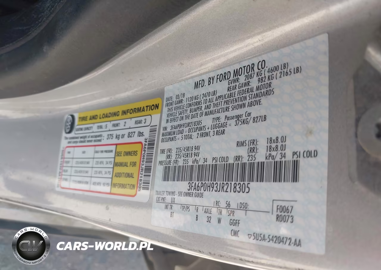 2018 Ford Fusion Se VIN:3FA6P0H93JR218305 - 9