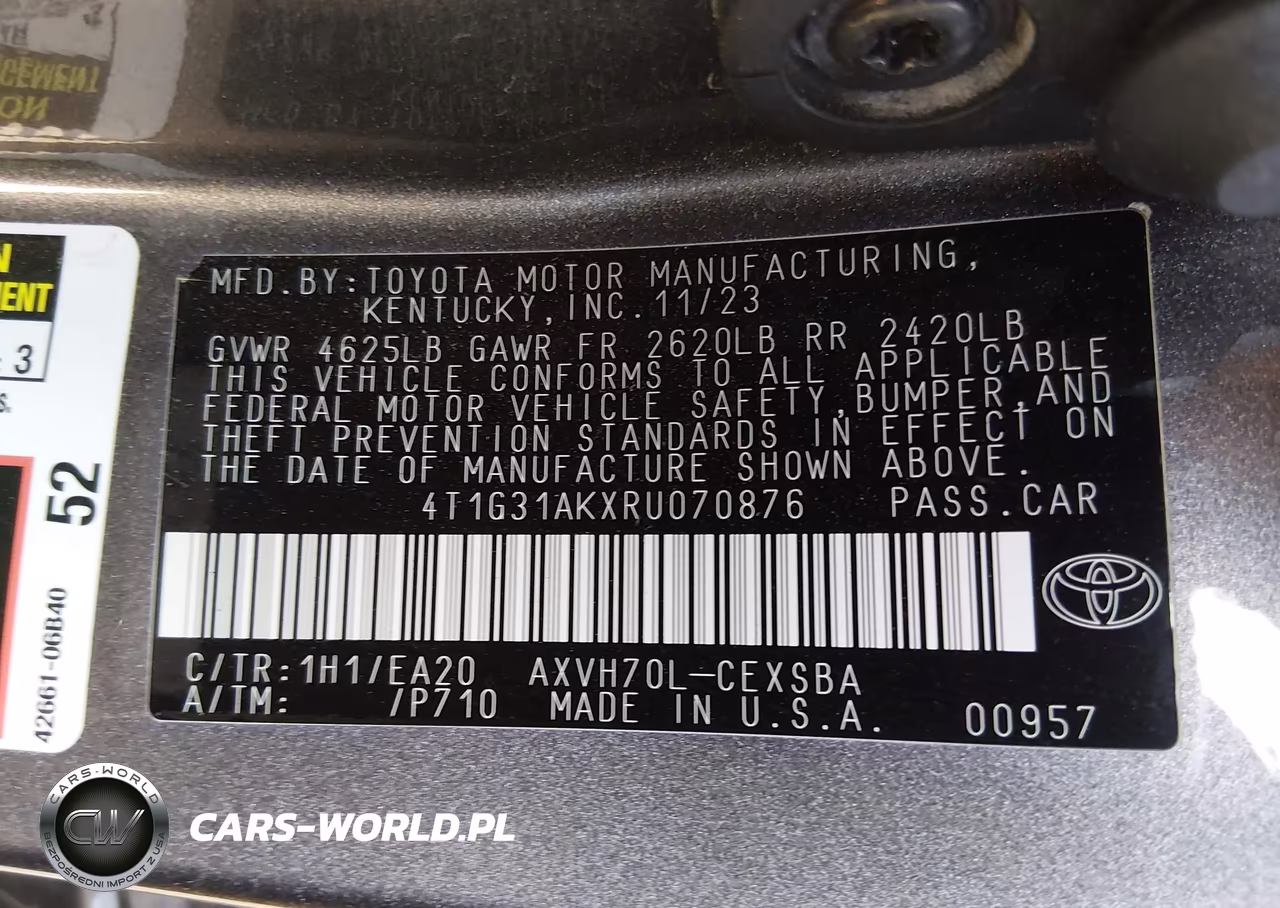 2024 Toyota Camry Hybrid Se VIN:4T1G31AKXRU070876 - 9