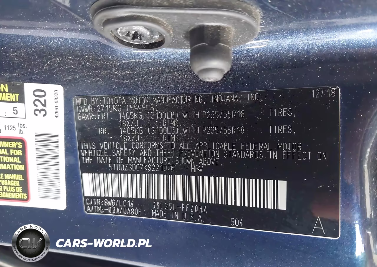 2019 Toyota Sienna Xle Premium 7 Passenger VIN:5TDDZ3DC7KS221026 - 9