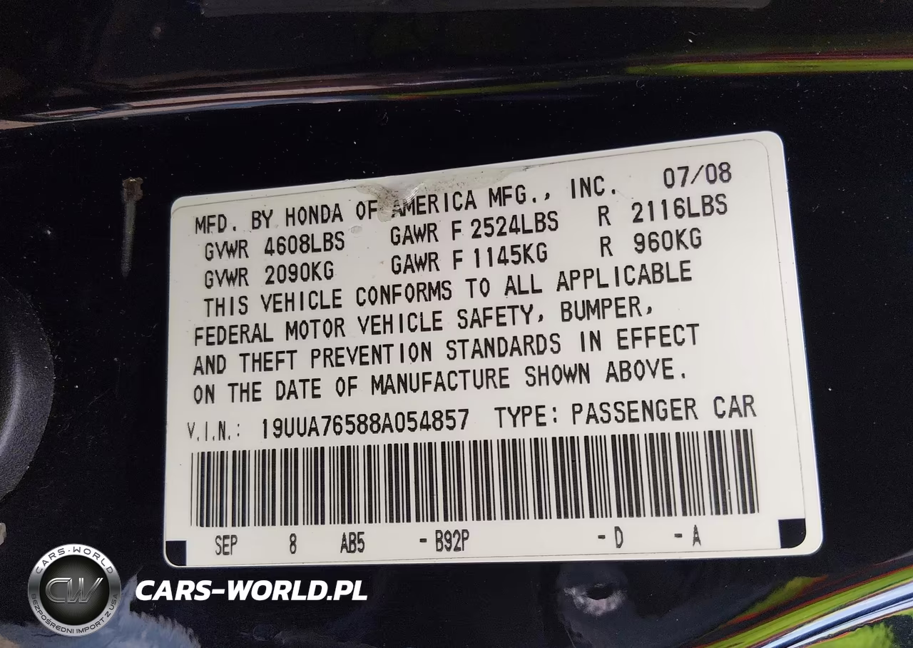 2008 Acura Tl Type S VIN:19UUA76588A054857 - 9