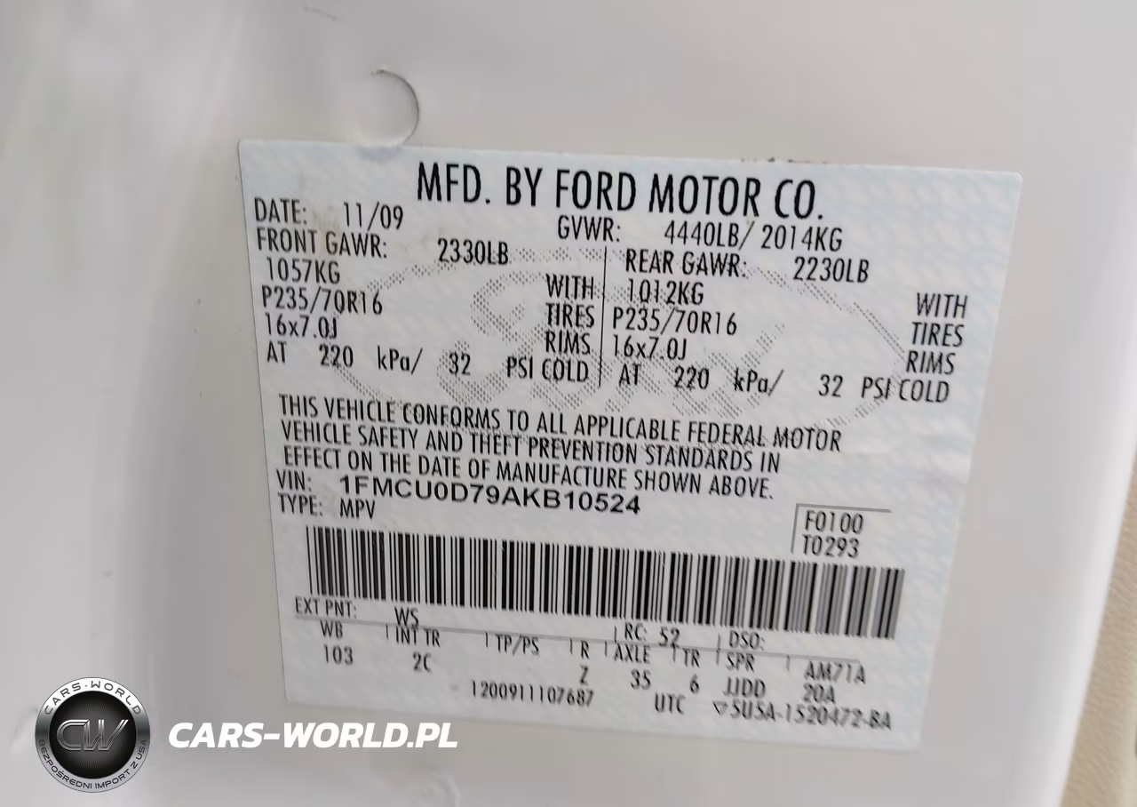 2010 Ford Escape Xlt VIN:1FMCU0D79AKB10524 - 9
