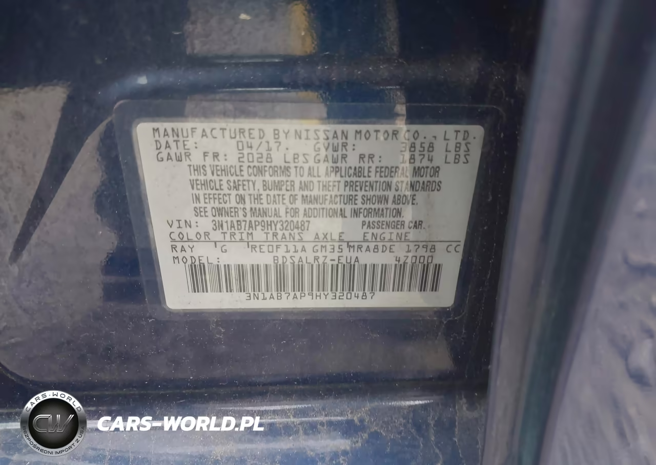 2017 Nissan Sentra Sr VIN:3N1AB7AP9HY320487 - 9