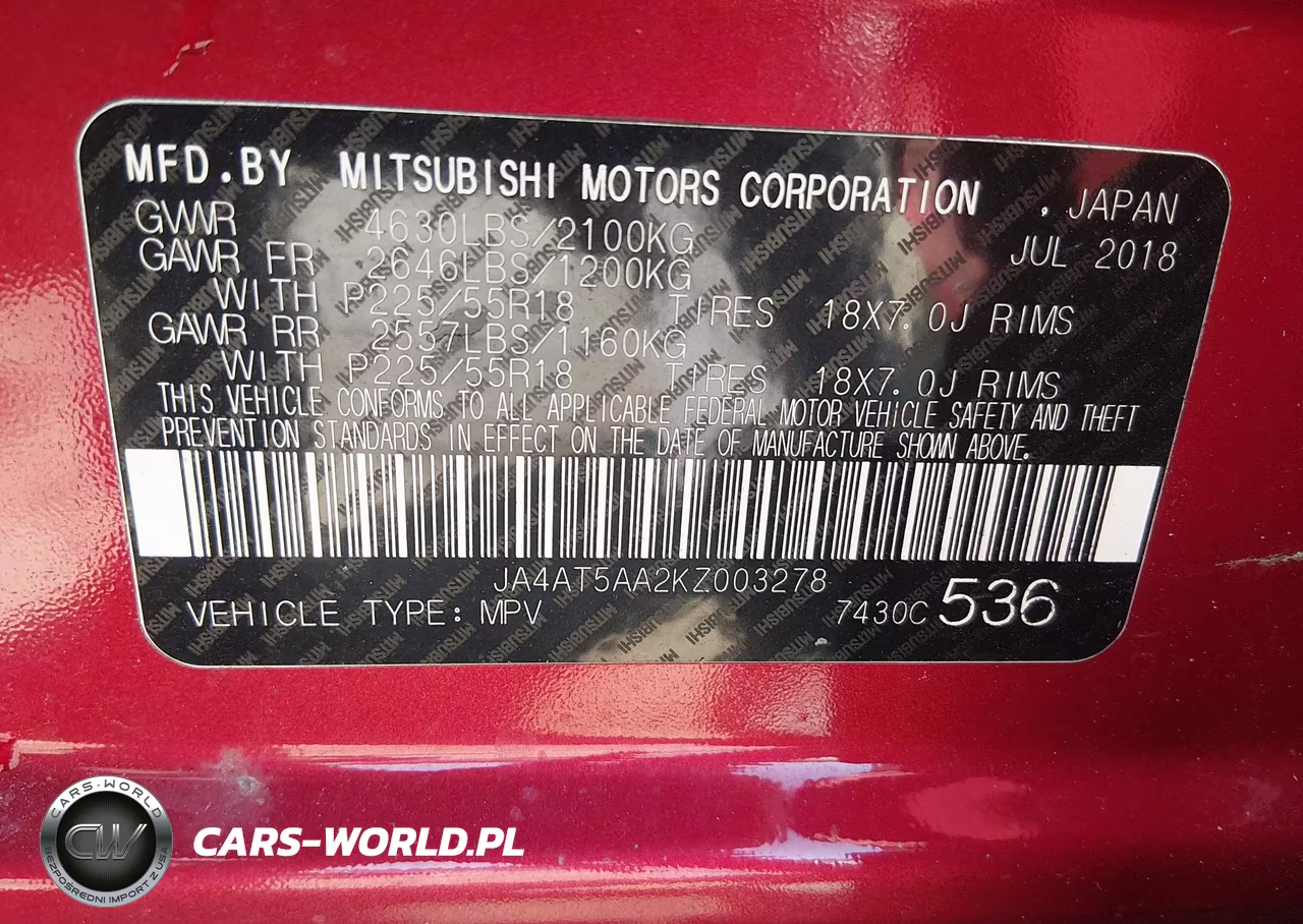 2019 Mitsubishi Eclipse Cross Sel VIN:JA4AT5AA2KZ003278 - 9