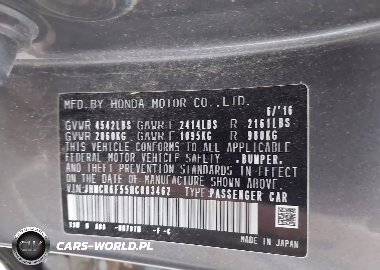 2017 Honda Accord Hybrid Ex-L VIN:JHMCR6F55HC003462 - 9