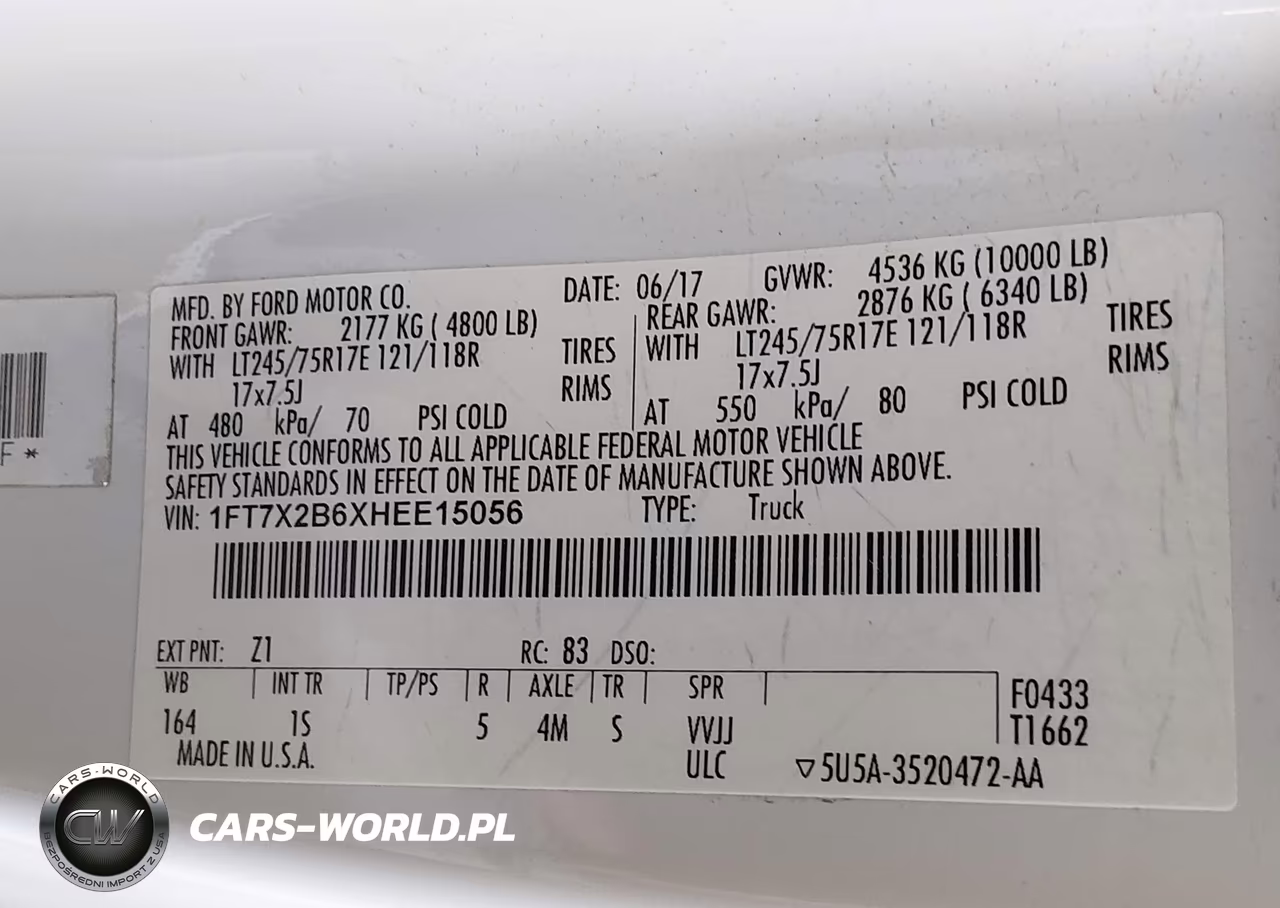 2017 Ford F-250 Xl VIN:1FT7X2B6XHEE15056 - 9