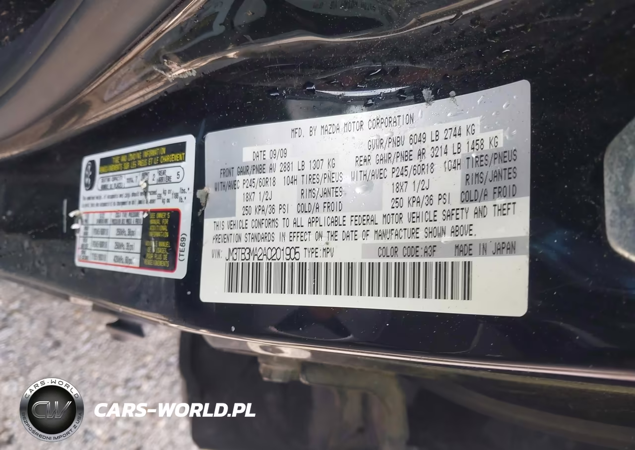 2010 Mazda Cx-9 Sport VIN:JM3TB3MA2A0201905 - 9