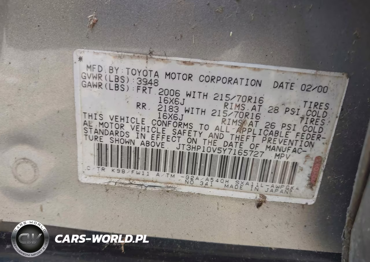 2000 Toyota Rav4 VIN:JT3HP10V5Y7165727 - 9
