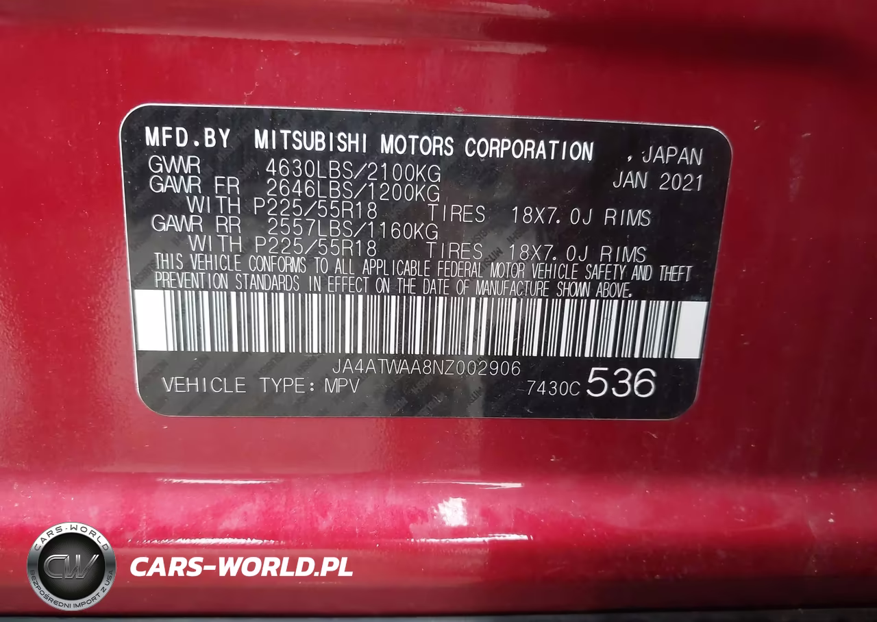 2022 Mitsubishi Eclipse Cross Se S-Awc-Se Special Edition S-Awc-Sel S-Awc-Sel Special Edition S-Awc VIN:JA4ATWAA8NZ002906 - 9