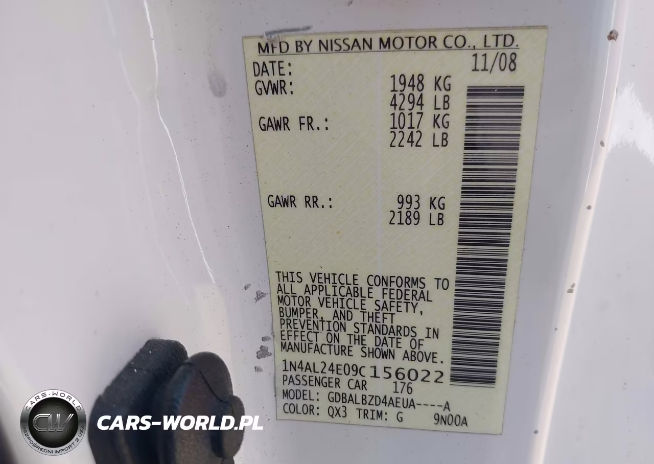 2009 Nissan Altima 2.5 S VIN:1N4AL24E09C156022 - 9