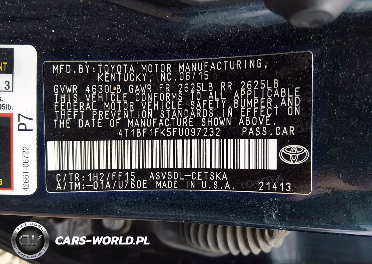 2015 Toyota Camry Se VIN:4T1BF1FK5FU097232 - 9
