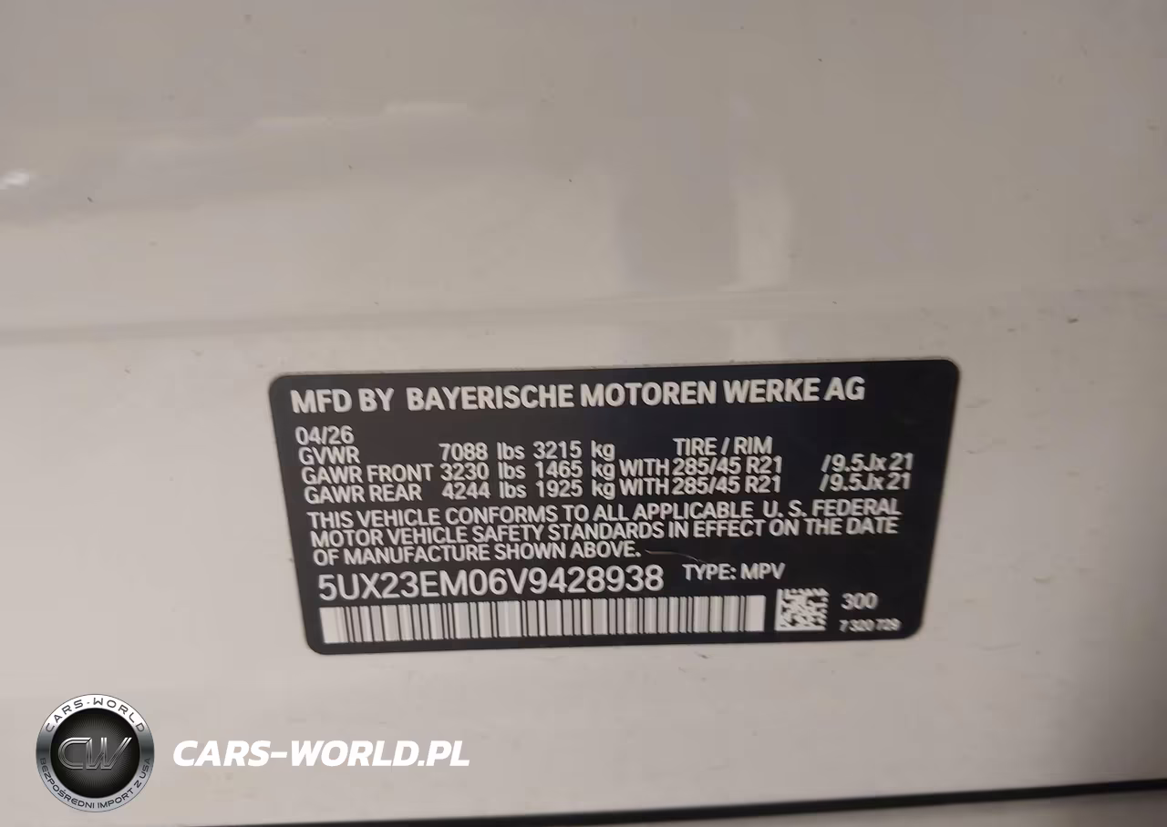 2027 BMW X7 VIN:5UX23EM06V9428938 - 9