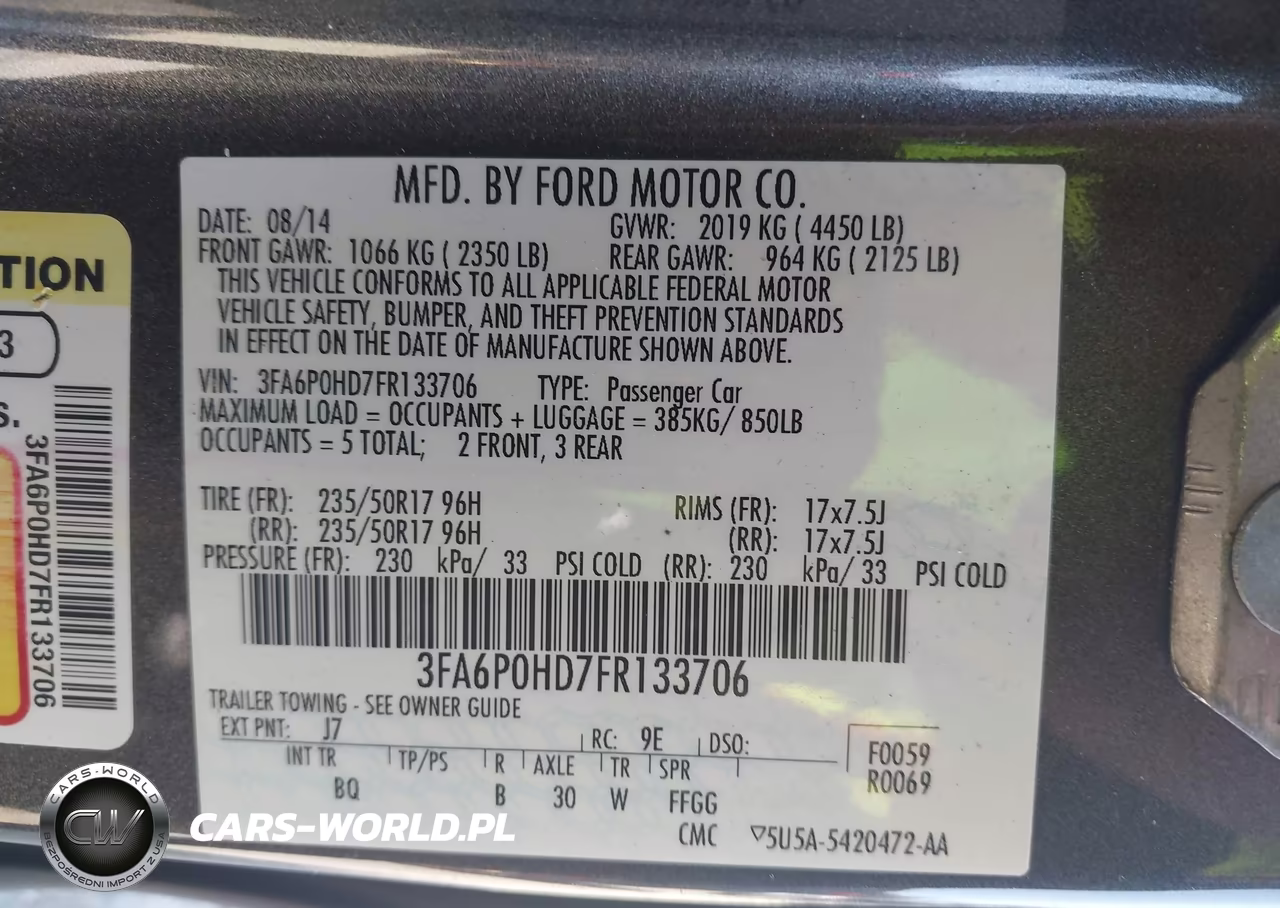 2015 Ford Fusion Se VIN:3FA6P0HD7FR133706 - 9