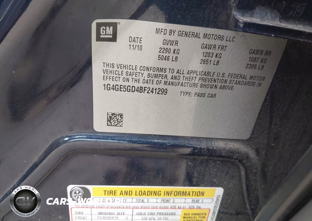 2011 Buick Lacrosse Cxs VIN:1G4GE5GD4BF241299 - 9