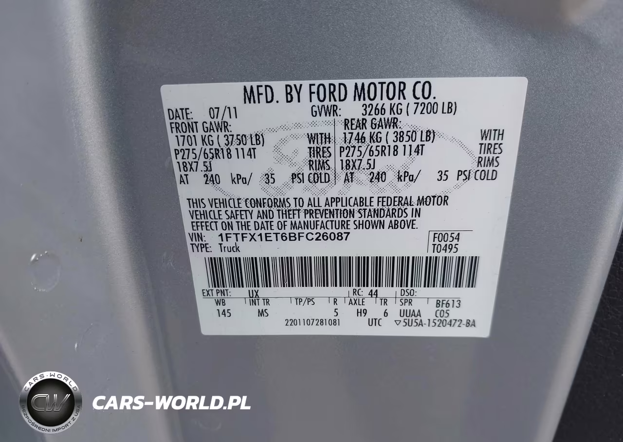 2011 Ford F-150 Xlt VIN:1FTFX1ET6BFC26087 - 9