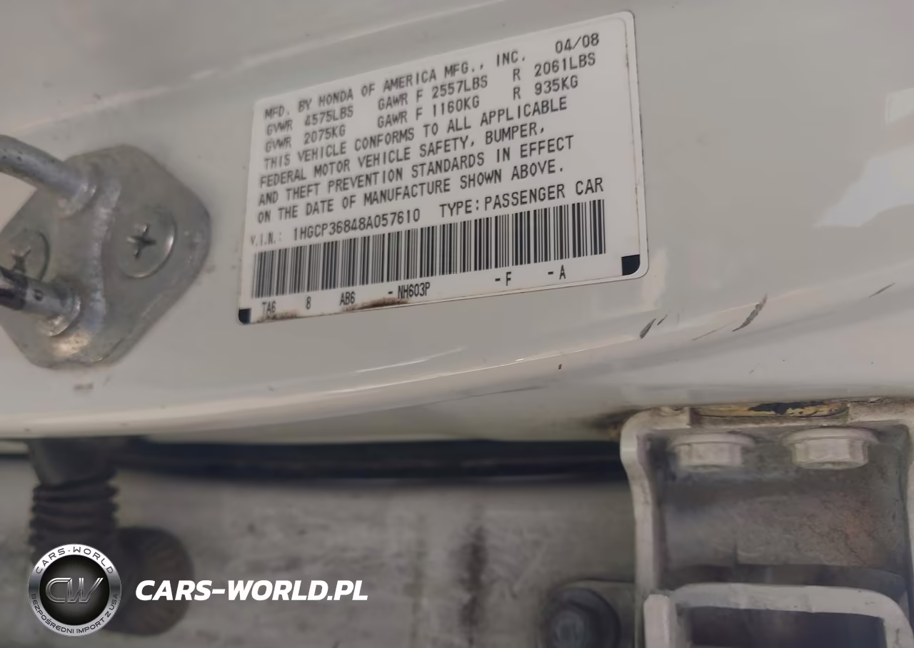 2008 Honda Accord 3.5 Ex-L VIN:1HGCP36848A057610 - 9