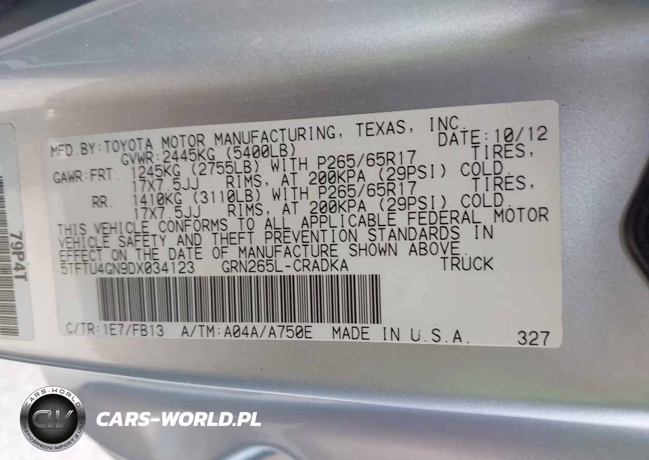 2013 Toyota Tacoma Prerunner V6 VIN:5TFTU4GN9DX034123 - 9
