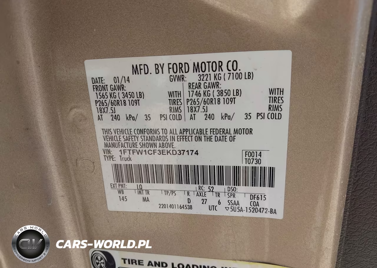 2014 Ford F-150 Xlt VIN:1FTFW1CF3EKD37174 - 9