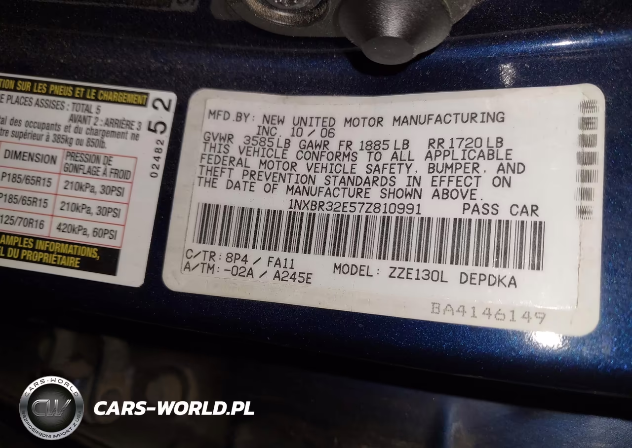 2007 Toyota Corolla Ce VIN:1NXBR32E57Z810991 - 9