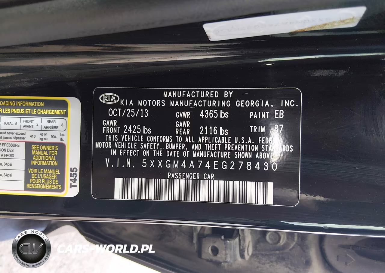 2014 Kia Optima Lx VIN:5XXGM4A74EG278430 - 9