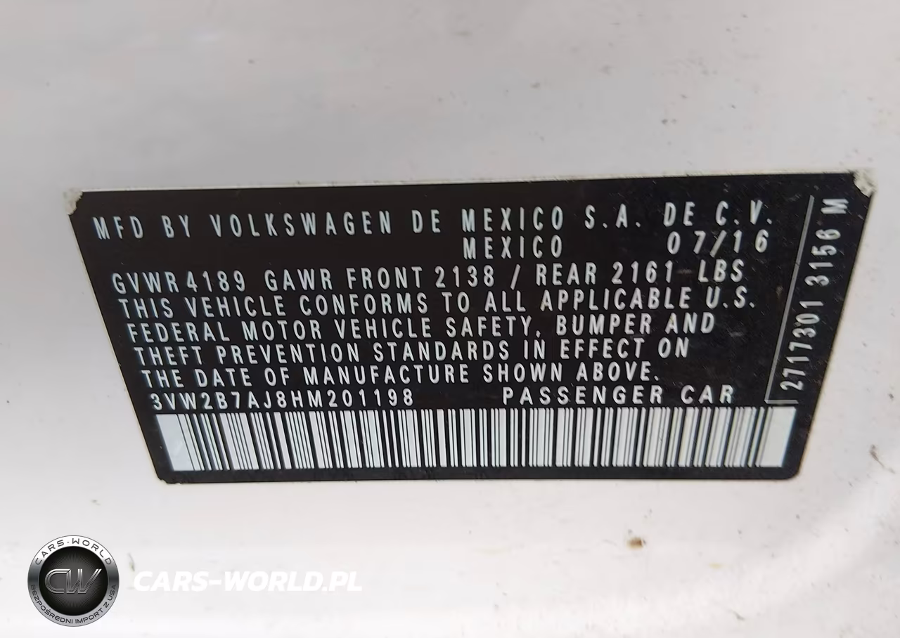 2017 Volkswagen Jetta 1.4T S VIN:3VW2B7AJ8HM201198 - 9