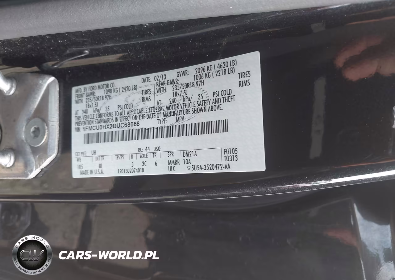 2013 Ford Escape Sel VIN:1FMCU0HX2DUC68688 - 9